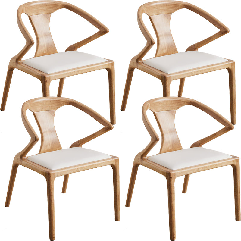 Contemporary Style Open Back Solid Wood Dining Arm Chair for Home