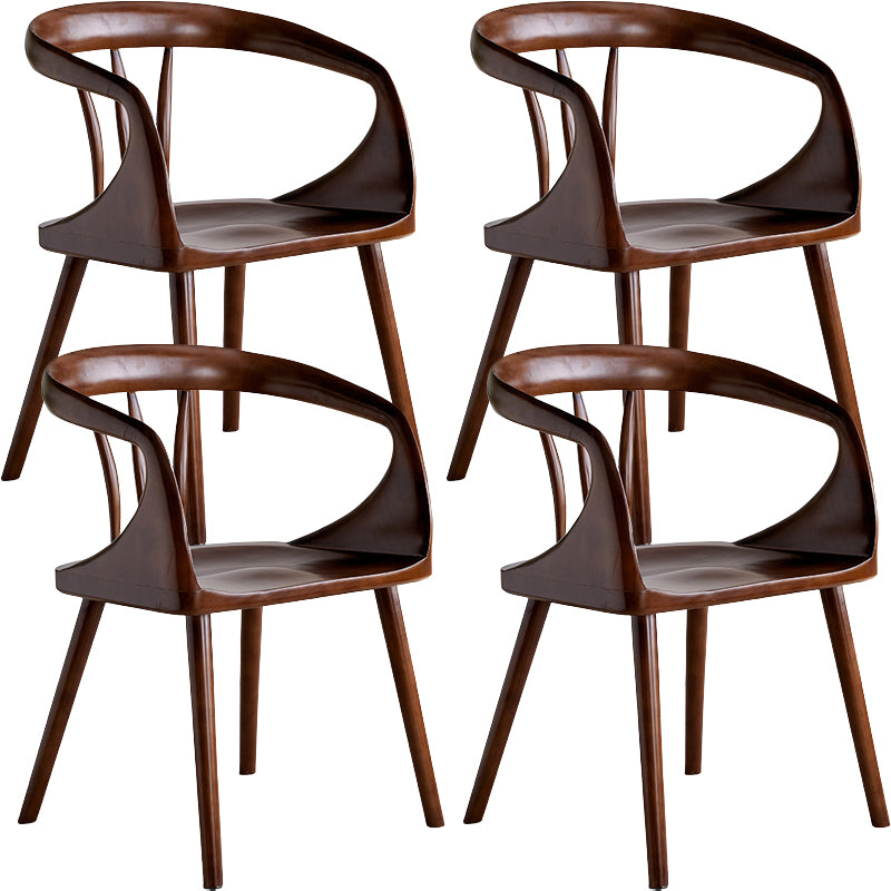 Contemporary Style Open Back Solid Wood Dining Arm Chair for Home