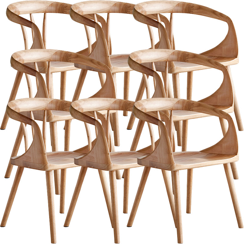 Contemporary Style Open Back Solid Wood Dining Arm Chair for Home