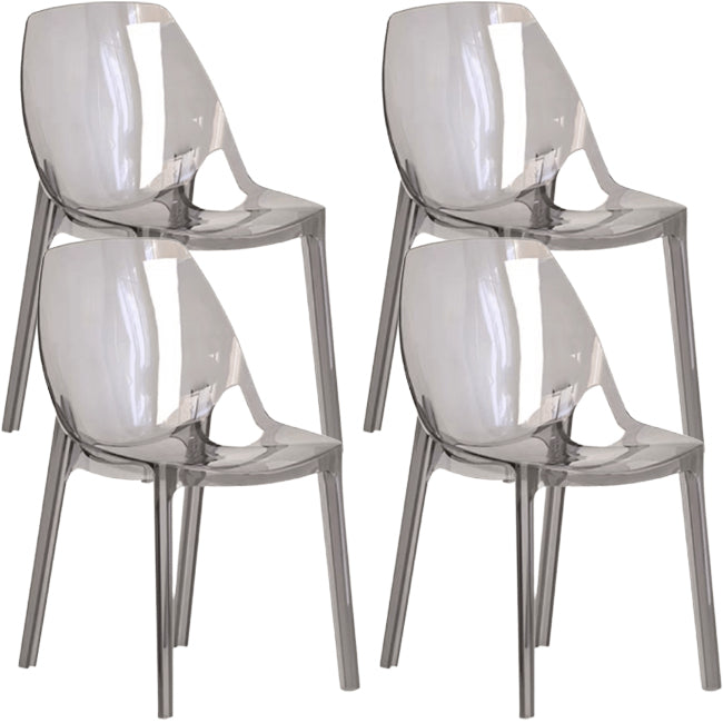 Dining Room Modern Plastic Armless Parsons Dining Side Chair