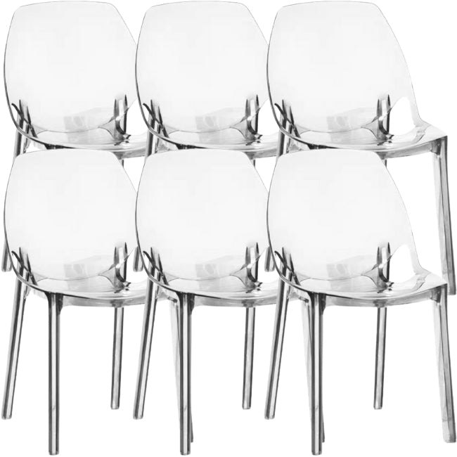 Dining Room Modern Plastic Armless Parsons Dining Side Chair