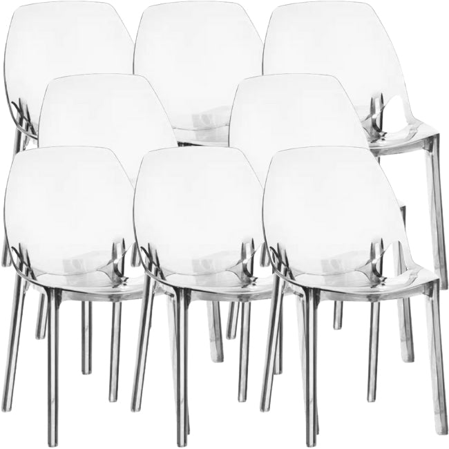Dining Room Modern Plastic Armless Parsons Dining Side Chair