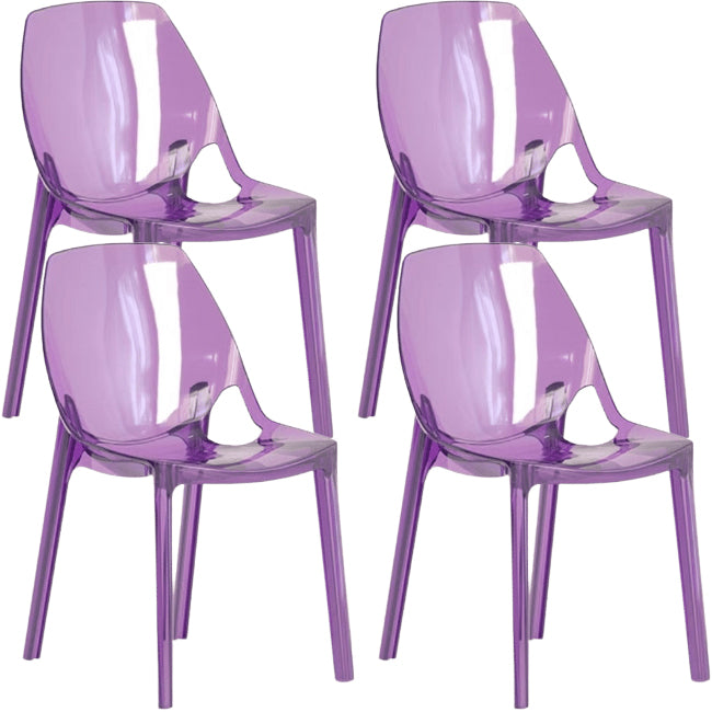 Dining Room Modern Plastic Armless Parsons Dining Side Chair