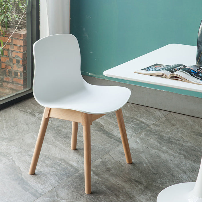 Contemporary Dining Room Wood Parsons Armless Dining Side Chair