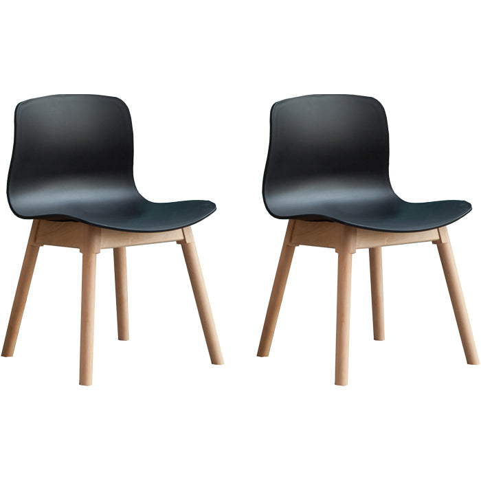 Contemporary Dining Room Wood Parsons Armless Dining Side Chair