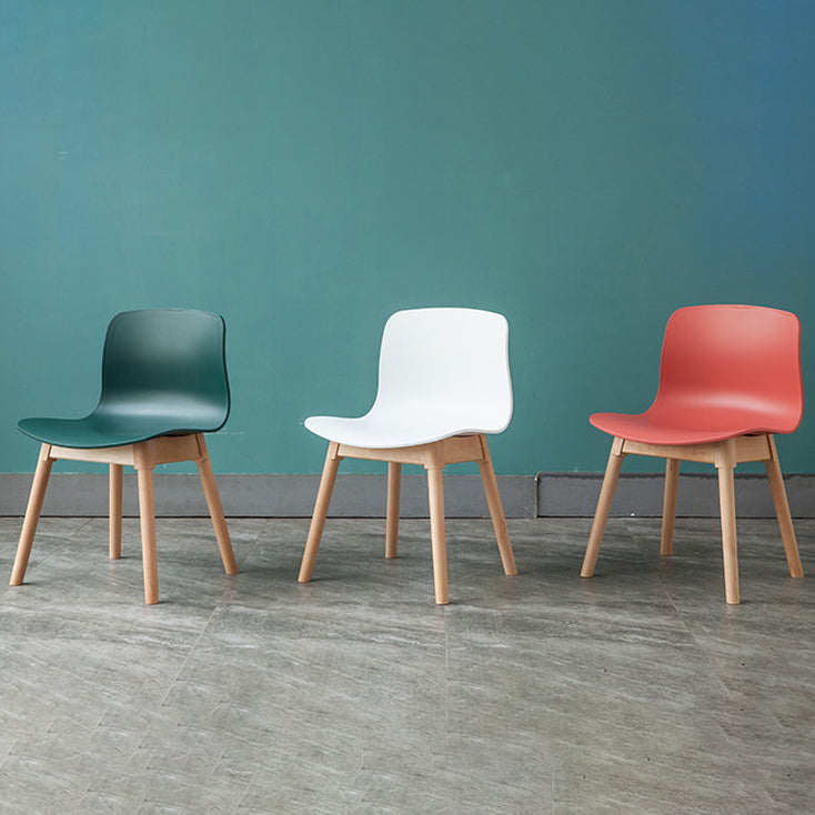 Contemporary Dining Room Wood Parsons Armless Dining Side Chair