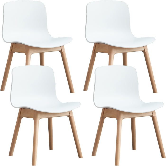 Contemporary Dining Room Wood Parsons Armless Dining Side Chair