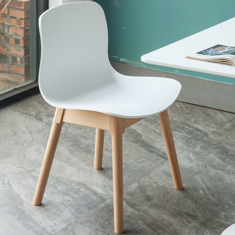 Contemporary Dining Room Wood Parsons Armless Dining Side Chair