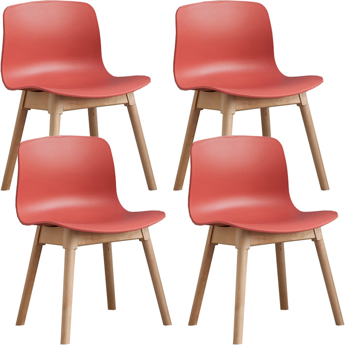 Contemporary Dining Room Wood Parsons Armless Dining Side Chair