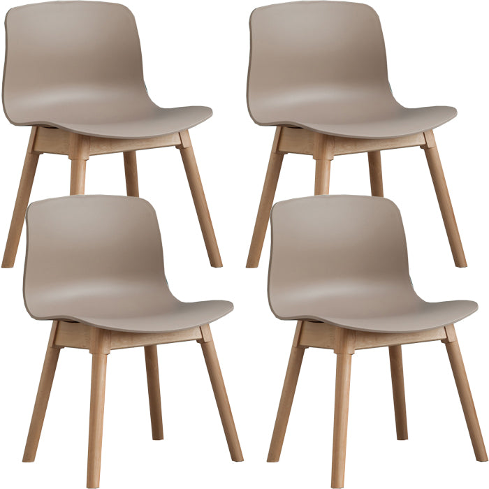Contemporary Dining Room Wood Parsons Armless Dining Side Chair