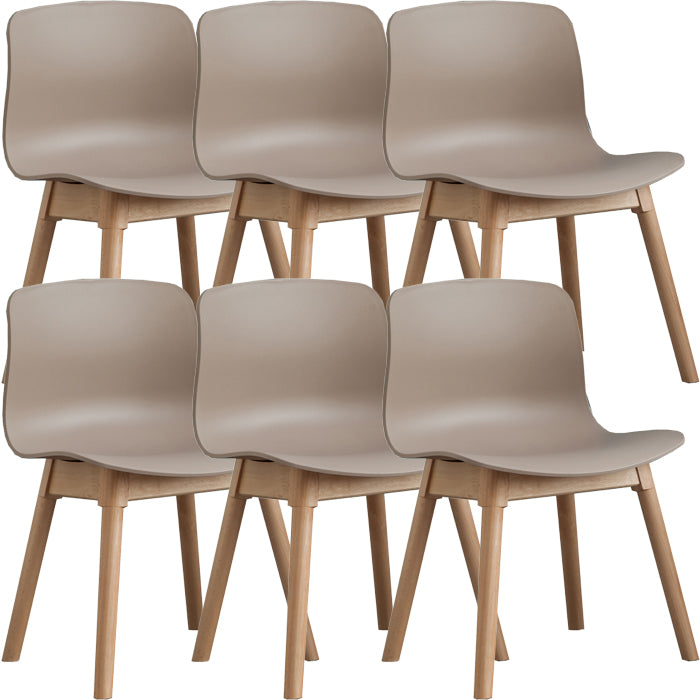 Contemporary Dining Room Wood Parsons Armless Dining Side Chair