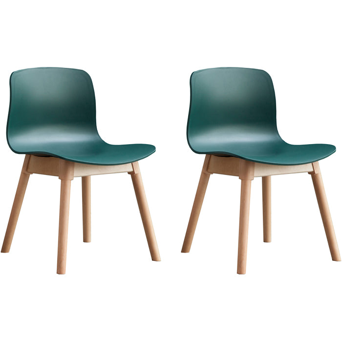 Contemporary Dining Room Wood Parsons Armless Dining Side Chair