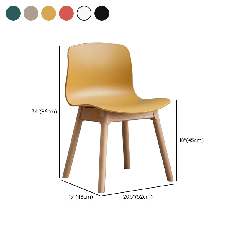 Contemporary Dining Room Wood Parsons Armless Dining Side Chair