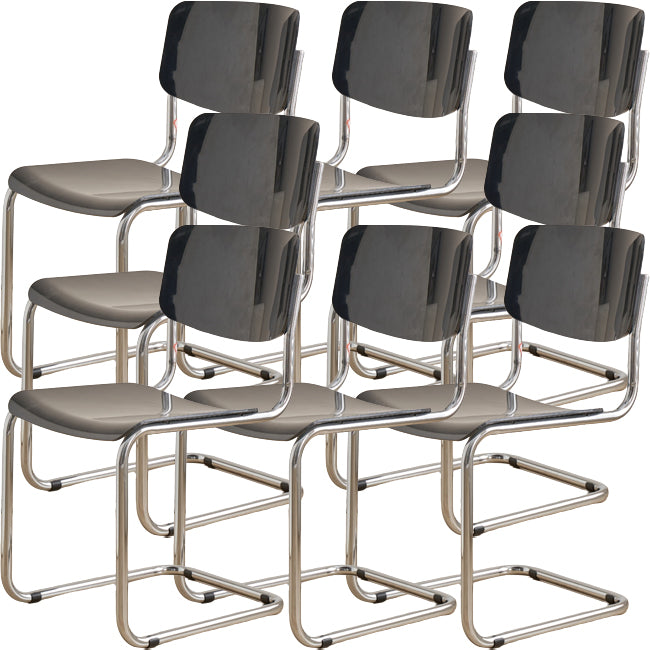 Contemporary Dining Room Silver Leg Open Back Armless Dining Chair