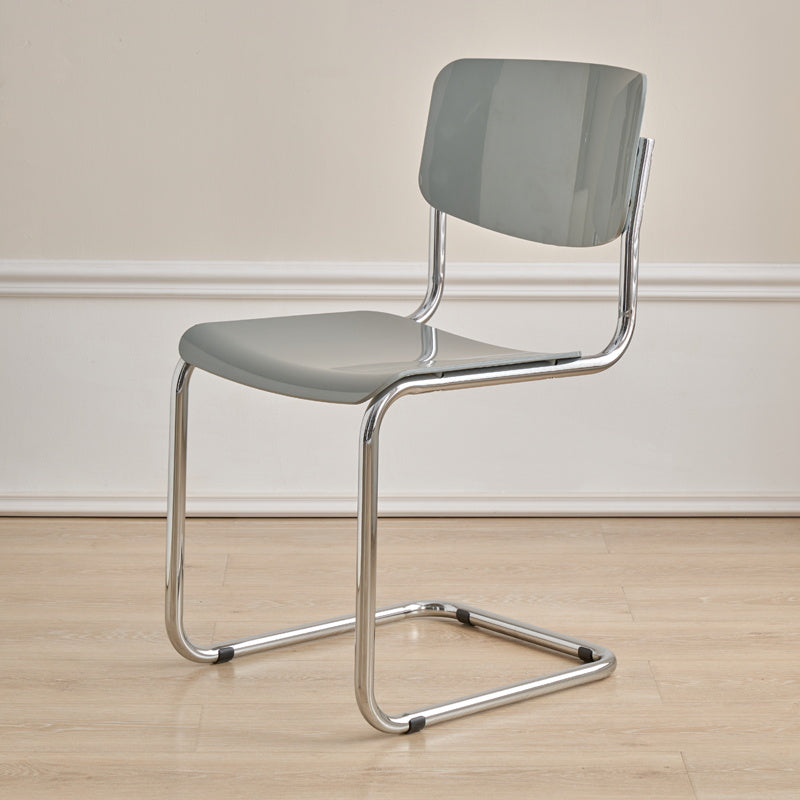 Contemporary Dining Room Silver Leg Open Back Armless Dining Chair