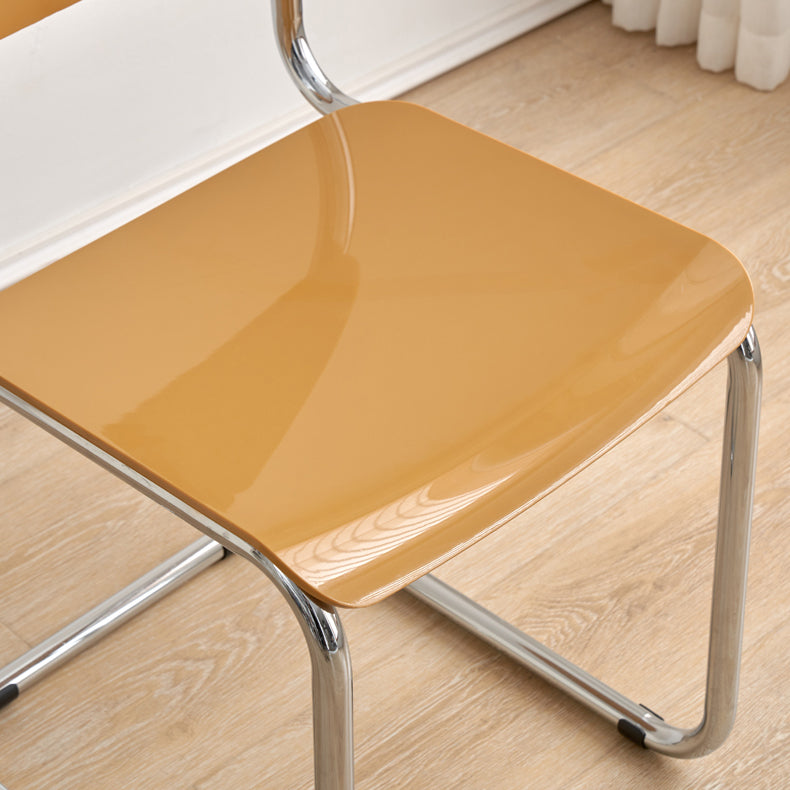 Contemporary Dining Room Silver Leg Open Back Armless Dining Chair