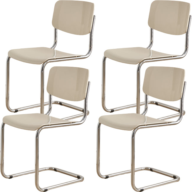 Contemporary Dining Room Silver Leg Open Back Armless Dining Chair