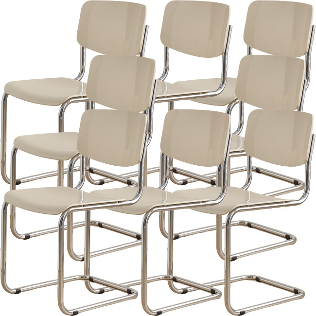 Contemporary Dining Room Silver Leg Open Back Armless Dining Chair