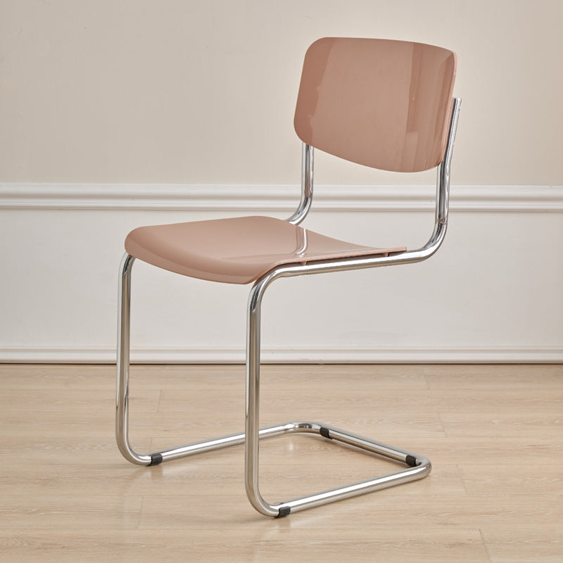 Contemporary Dining Room Silver Leg Open Back Armless Dining Chair