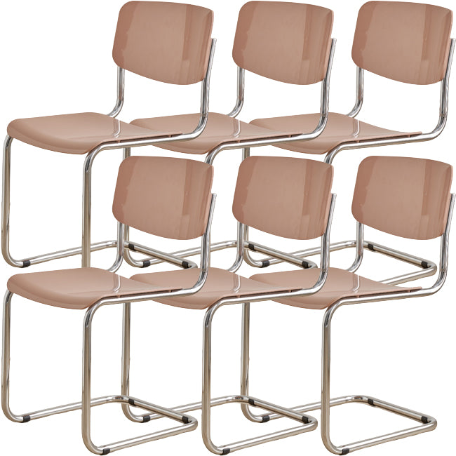 Contemporary Dining Room Silver Leg Open Back Armless Dining Chair