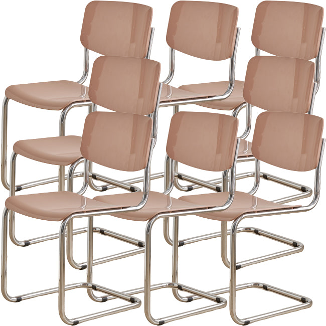 Contemporary Dining Room Silver Leg Open Back Armless Dining Chair