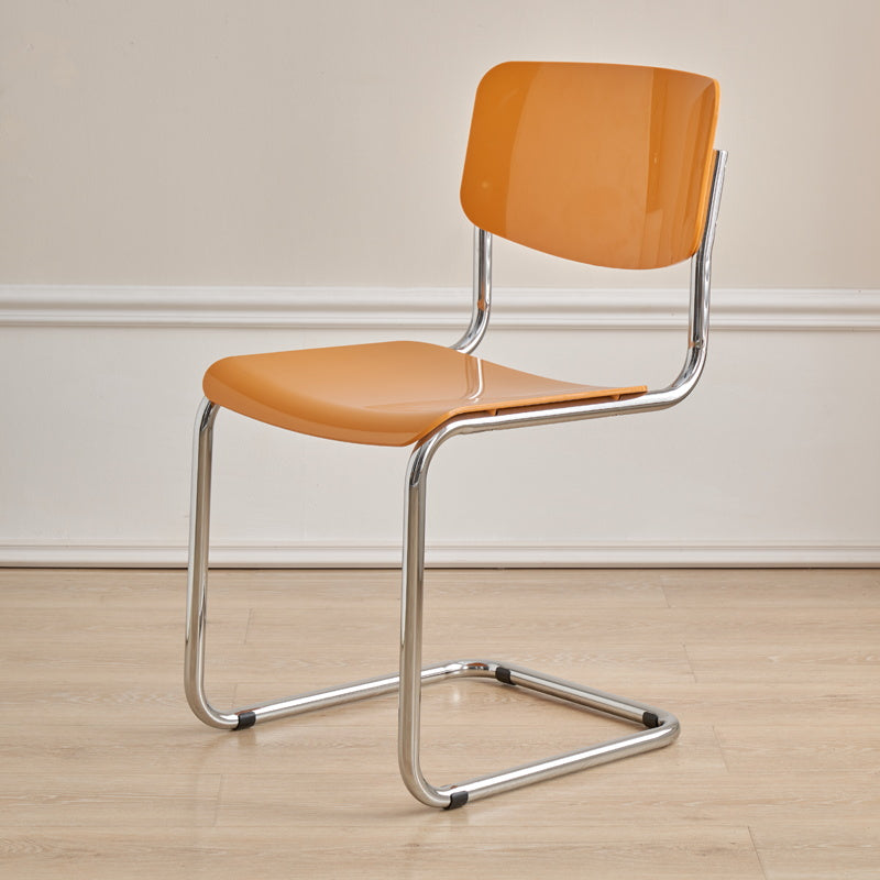 Contemporary Dining Room Silver Leg Open Back Armless Dining Chair