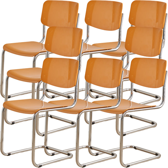 Contemporary Dining Room Silver Leg Open Back Armless Dining Chair