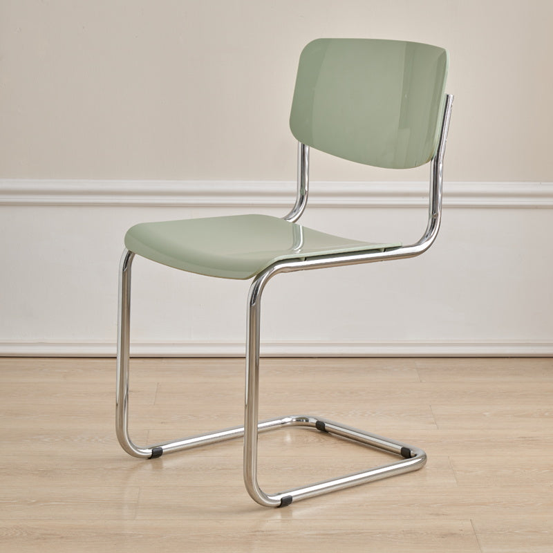 Contemporary Dining Room Silver Leg Open Back Armless Dining Chair