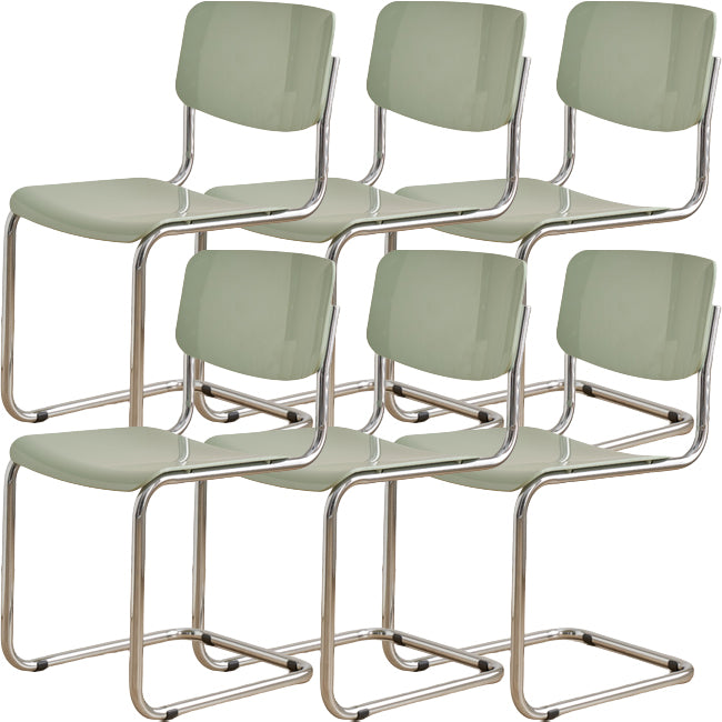 Contemporary Dining Room Silver Leg Open Back Armless Dining Chair