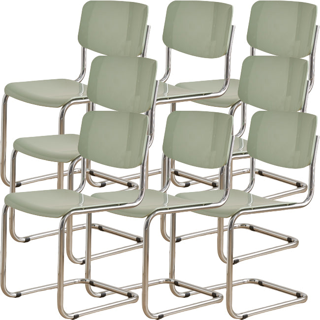 Contemporary Dining Room Silver Leg Open Back Armless Dining Chair