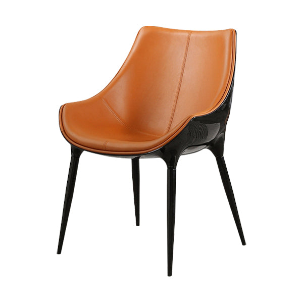 Contemporary Indoor Faux Leather Armless Upholstered Parsons Dining Chair