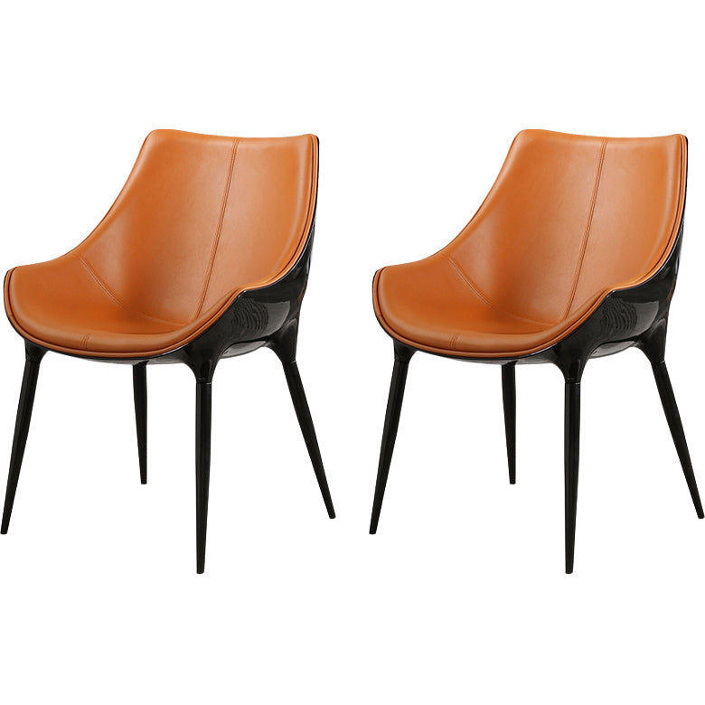 Contemporary Indoor Faux Leather Armless Upholstered Parsons Dining Chair