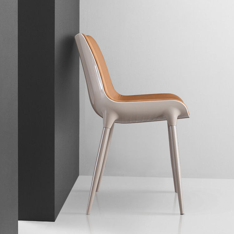 Contemporary Indoor Faux Leather Armless Upholstered Parsons Dining Chair