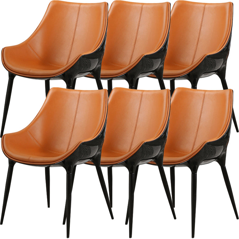 Contemporary Indoor Faux Leather Armless Upholstered Parsons Dining Chair