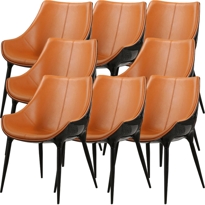 Contemporary Indoor Faux Leather Armless Upholstered Parsons Dining Chair