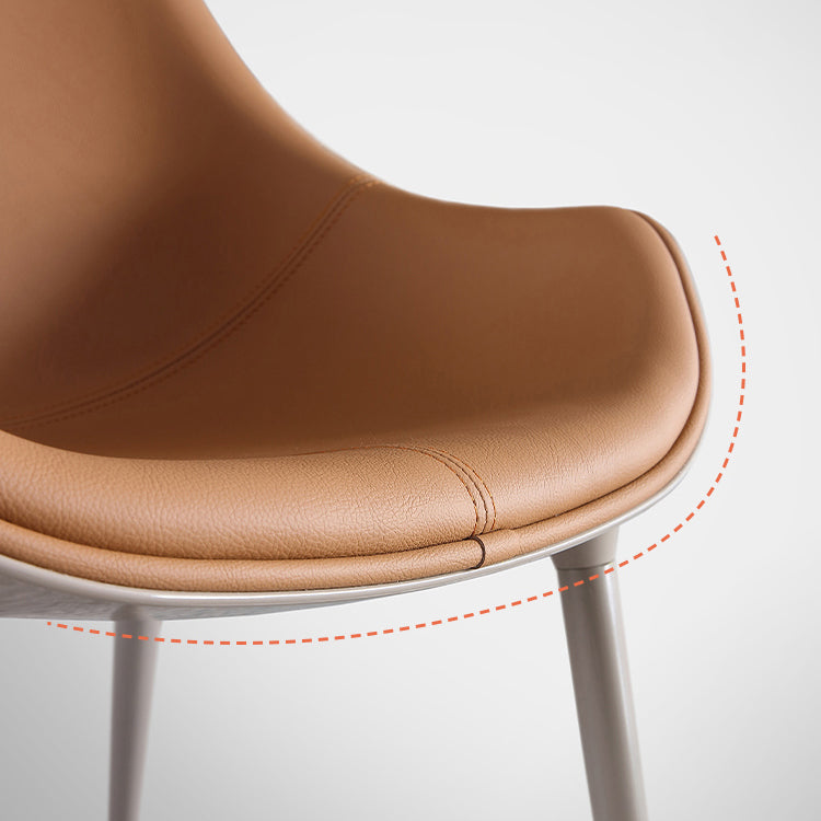 Contemporary Indoor Faux Leather Armless Upholstered Parsons Dining Chair