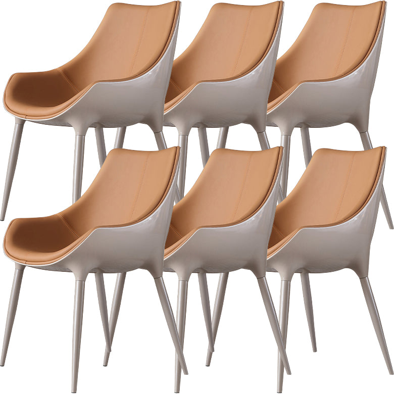 Contemporary Indoor Faux Leather Armless Upholstered Parsons Dining Chair