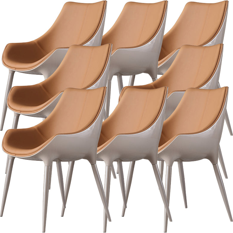 Contemporary Indoor Faux Leather Armless Upholstered Parsons Dining Chair