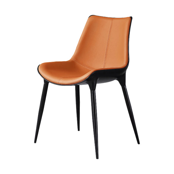 Contemporary Indoor Faux Leather Armless Upholstered Parsons Dining Chair