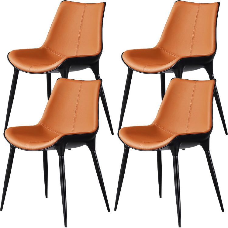 Contemporary Indoor Faux Leather Armless Upholstered Parsons Dining Chair