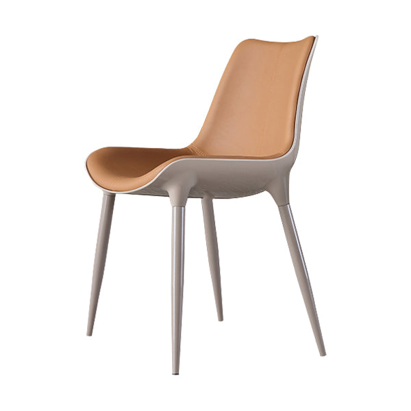 Contemporary Indoor Faux Leather Armless Upholstered Parsons Dining Chair