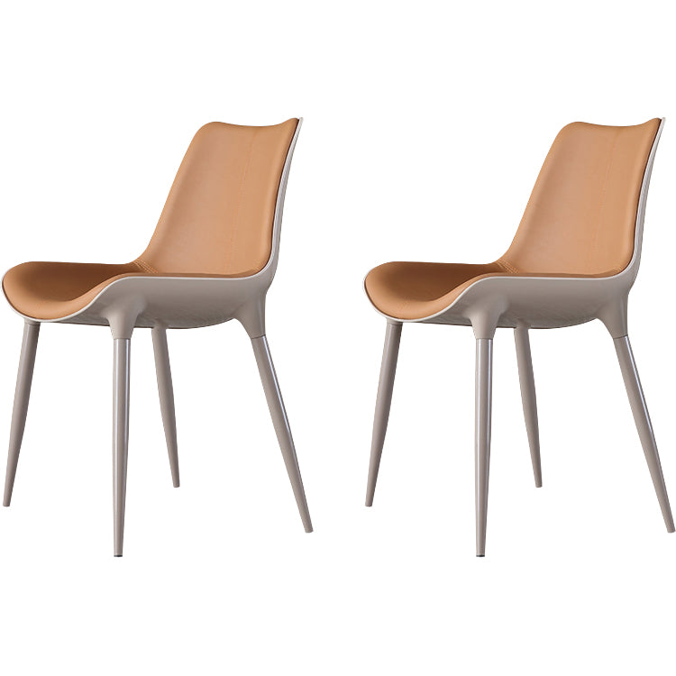 Contemporary Indoor Faux Leather Armless Upholstered Parsons Dining Chair