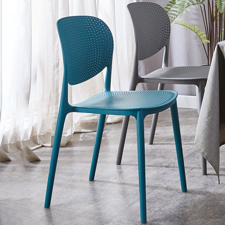 Contemporary Style Open Back Plastic Home Use Dining Side Chair