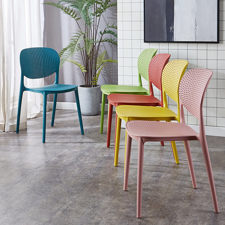 Contemporary Style Open Back Plastic Home Use Dining Side Chair