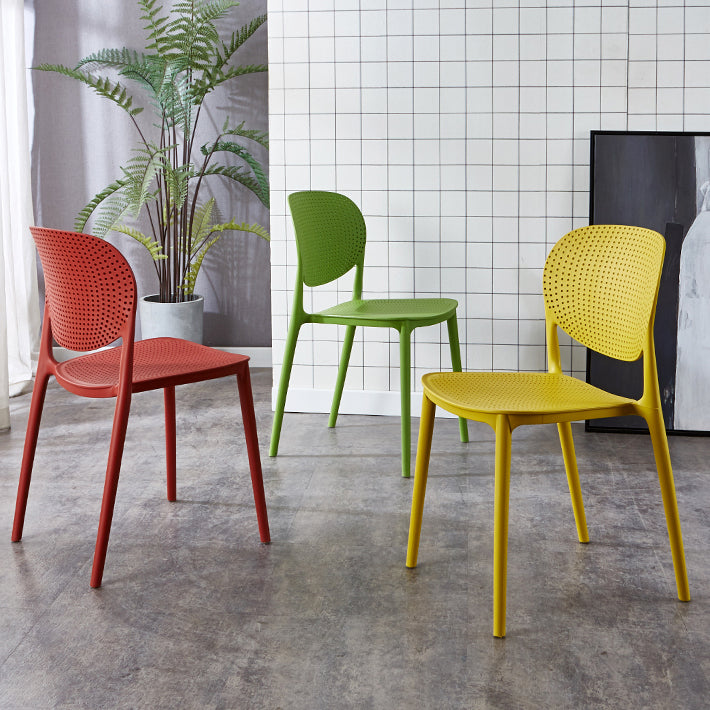 Contemporary Style Open Back Plastic Home Use Dining Side Chair