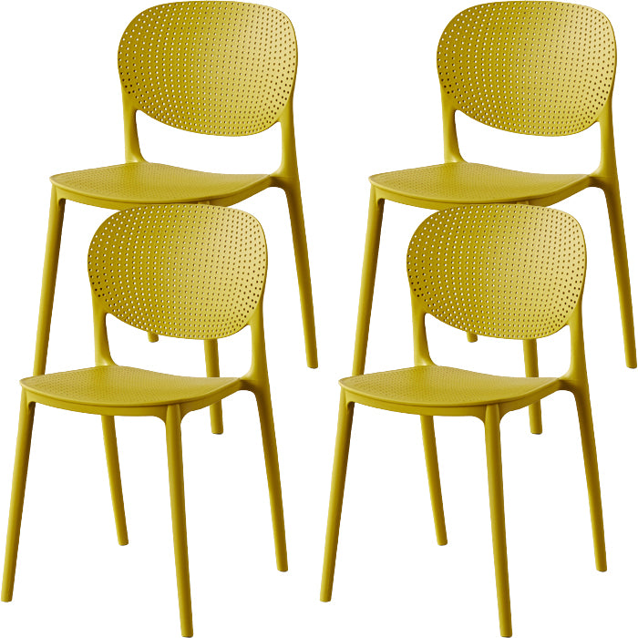 Contemporary Style Open Back Plastic Home Use Dining Side Chair