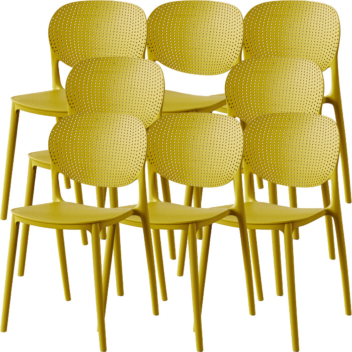 Contemporary Style Open Back Plastic Home Use Dining Side Chair
