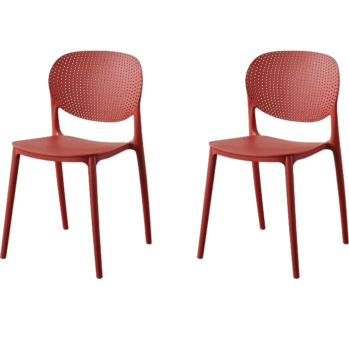 Contemporary Style Open Back Plastic Home Use Dining Side Chair