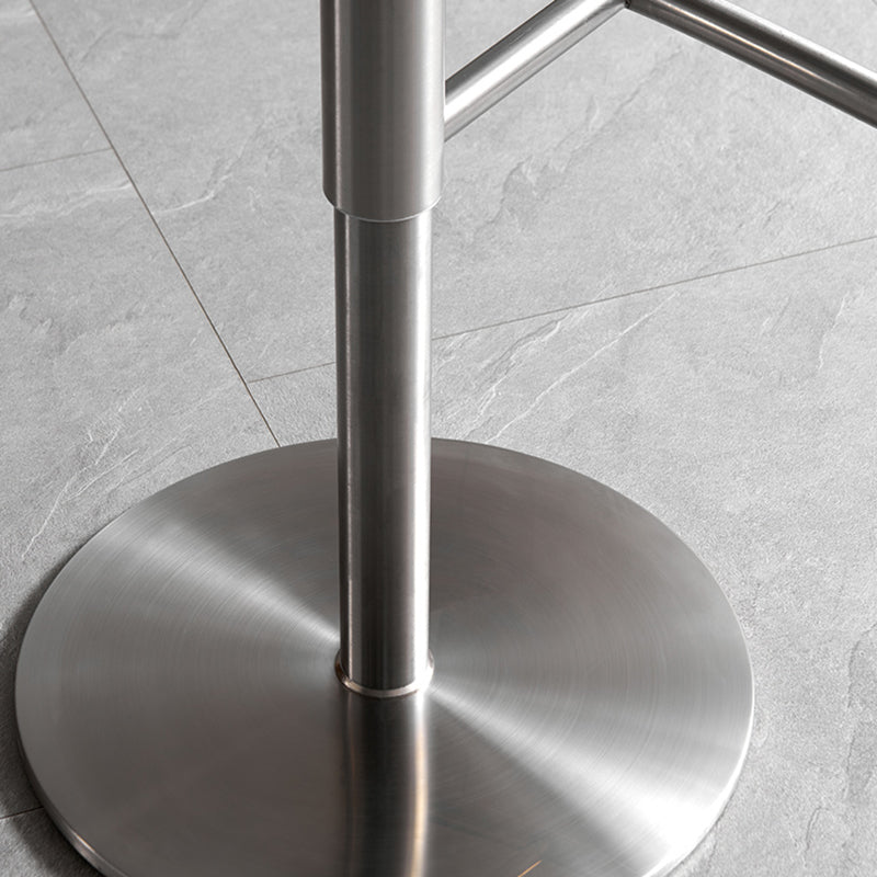 Contemporary Adjustable Backless Counter High Stool with Leather Cushion