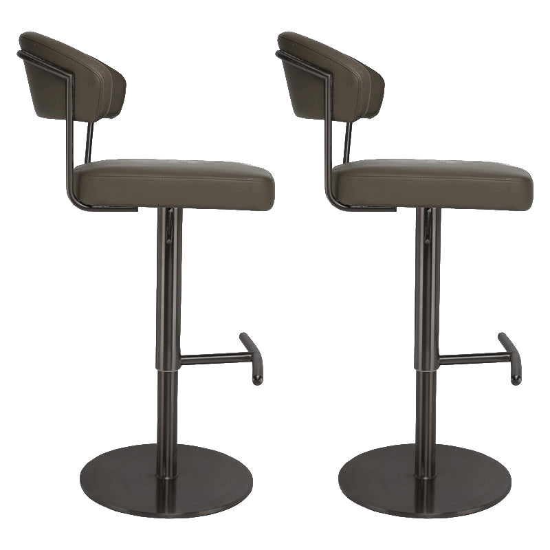 Modern Style Adjustable Backrest High Stool with Leather Cushion